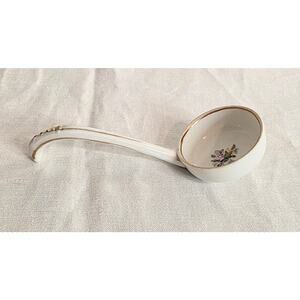 Vintage Hand Painted Nippon Mini Ladle/Mayonnaise Spoon Floral Gold Accents